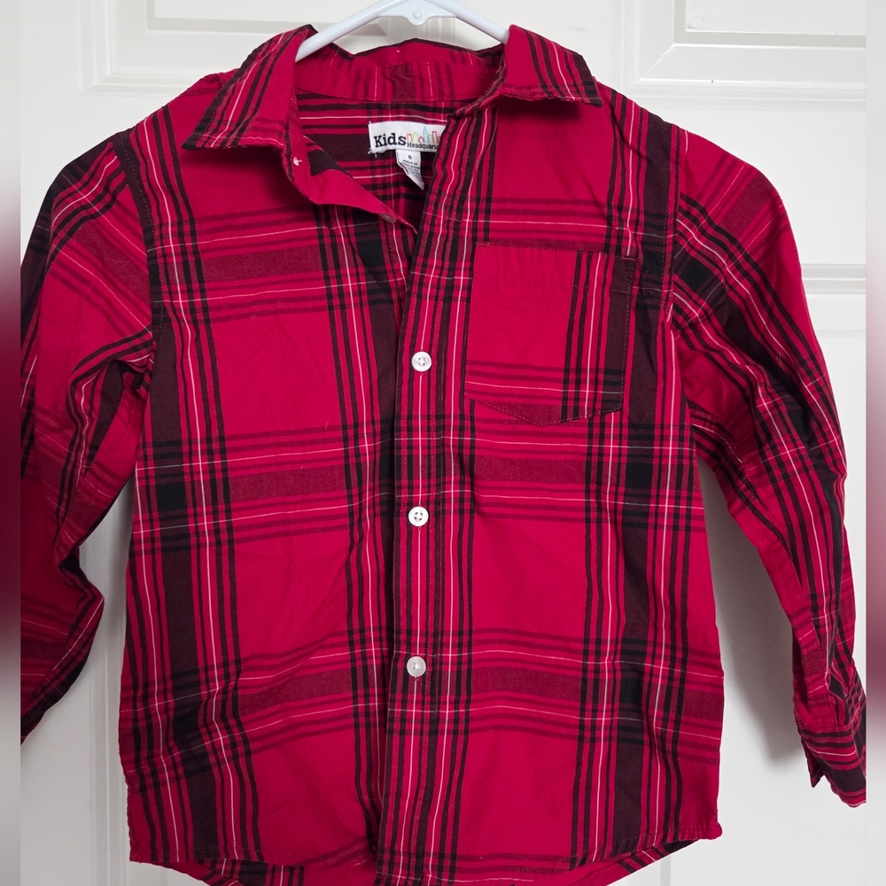Deep red /marron Kid's  Plaid Shirt.